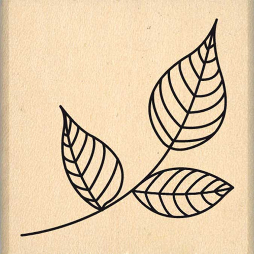 Envolée poétique - Tampon Bois - Petit feuillage - 4 x 4 cm
