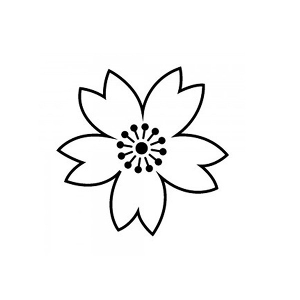 Tampon bois Fleur (négatif) - 2 x 2 cm