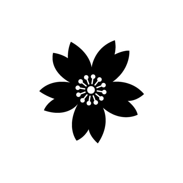 Tampon bois Fleur (positif) - 2 x 2 cm