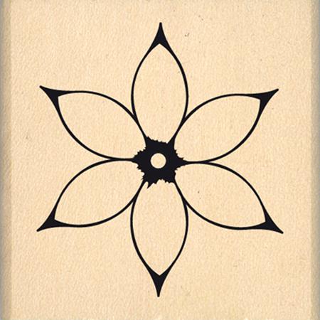 Tampon bois - Envolée de Douceur - Jolie fleur blanche - 3 x 3 cm