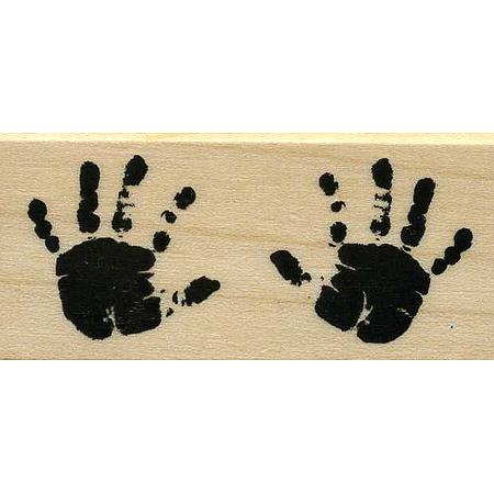 Tampon bois - Deux mains - 2,5 x 5,3 cm