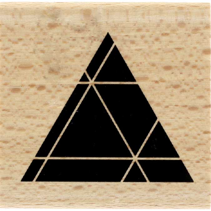 Tampon bois Triangle noir - 5 x 5 cm