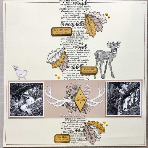 Gypsy Forest - Tampon Bois - Pastille à losange - 4 x 4 cm