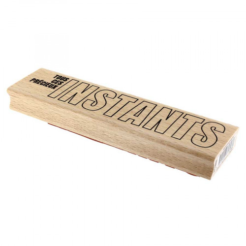 Tampon bois Si grands instants - 15 x 4 cm