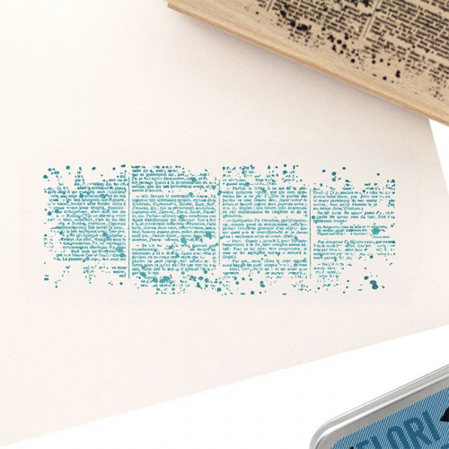 Tampon bois Texte horizontal - 15 x 6 cm