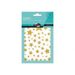 Stickers pailletés Glitty Étoiles Rose et Doré