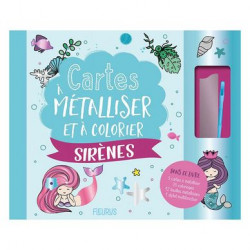 Livre coffret Cartes à pailleter et colorier : Sirènes