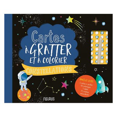 Livre coffret Cartes à pailleter et colorier : Constellations