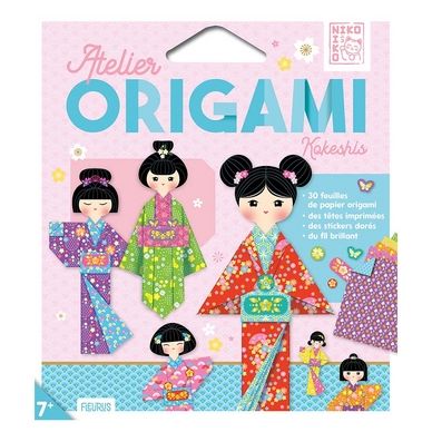Pochette Atelier origami Niko-Niko Kokeshis