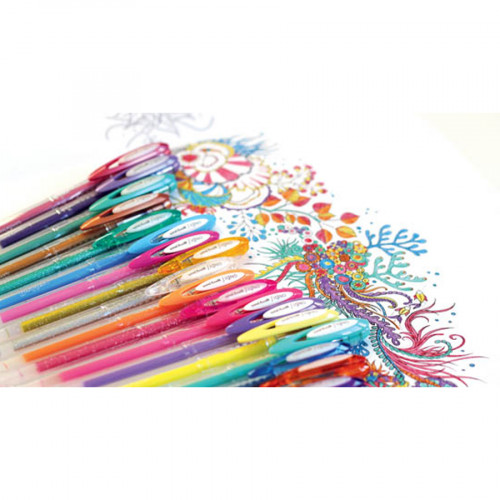 Stylo encre gel large effet pailleté Or