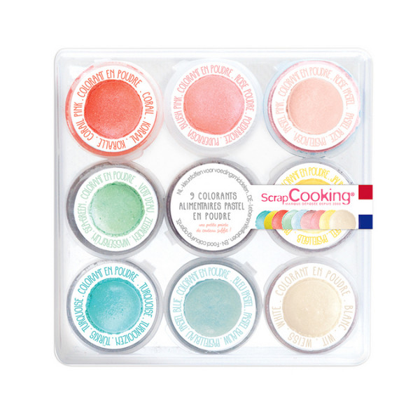 Colorant Alimentaire en Poudre Pastel x9