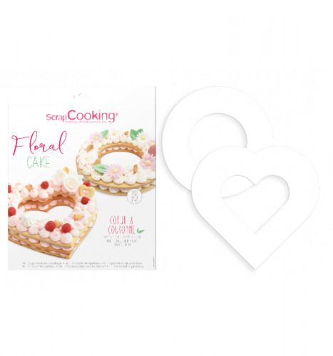 Gabarits Floral Cake x2 - Coeur, Couronne