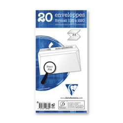 Enveloppe adhésive à Fenêtre 110 x 220 80 g/m² 20 pcs