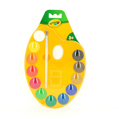 Palette de peinture Crayola 12 couleurs et pinceau