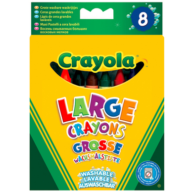 8 maxi crayons en cire lavables