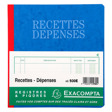 Carnet Recettes-Dépenses 80 p 21 x 19 cm