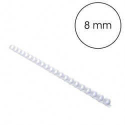 Peigne de reliure plastique Blanc A4 Ø 8 mm 25 pcs