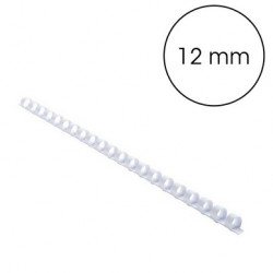 Peigne de reliure plastique Blanc A4 Ø 12 mm 21 pcs