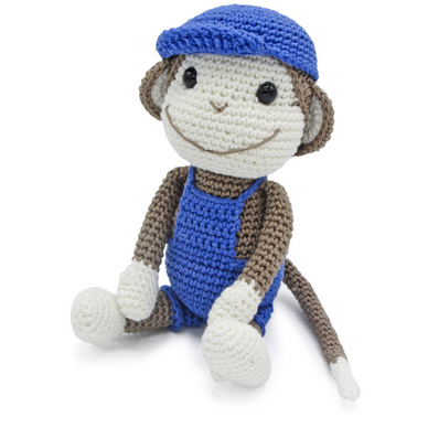 Kit Amigurumi Singe Nori – Kit Complet Crochet Pour Débutants, Peluche Kawaii à Faire Soi-Même
