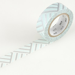 Masking tape effet tissé bleu et argent