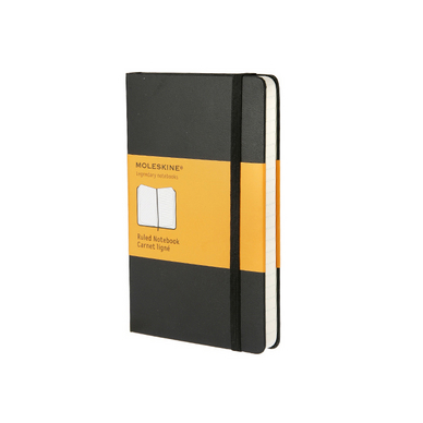 Carnet de notes Moleskine rigide ligné 9 X 14 noir