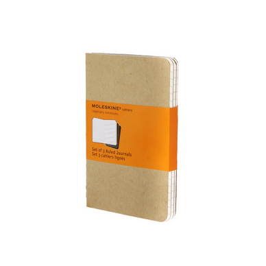 Set de 3 carnets de notes Moleskine Ligné 9 X 14 kraft