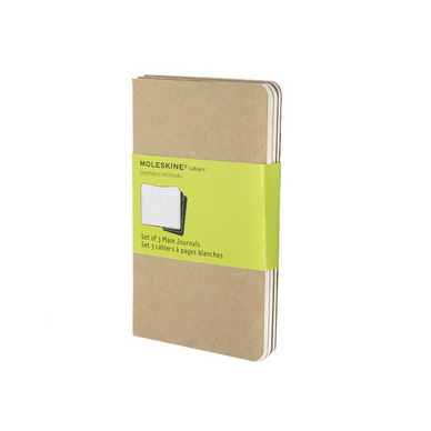 Set de 3 carnets de notes Moleskine pages blanches 9 X 14 kraft