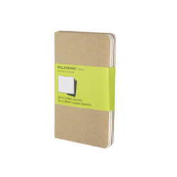 Set de 3 carnets de notes Moleskine pages blanches 9 X 14 kraft