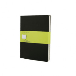 Set de 3 carnet de notes Moleskine pages blanches 19 X 25 noir