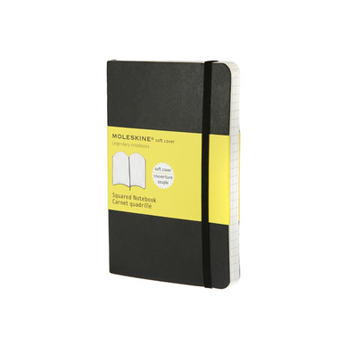 Carnet de notes Moleskine souple quadrillé 9 X 14 noir