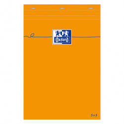 Bloc A5 14,8 x 21 cm Q5 petits carreaux 80 feuilles Orange