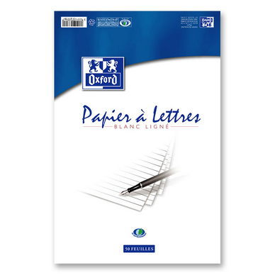 Papier à lettre ligné A4 50F 80 g/m²