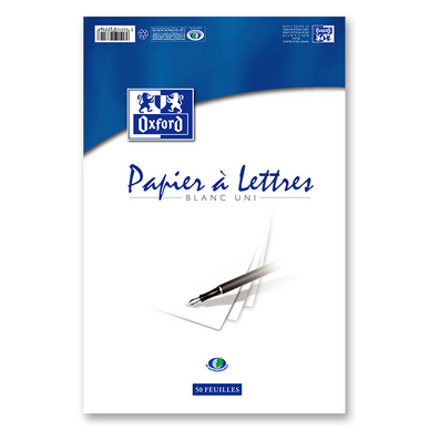 Papier à lettre blanc A4 50F 80 g/m²