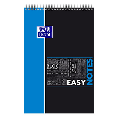 Oxford EasyNotes Bloc-Notes à Spirales Format A4+ 160 Pages Grands Carreaux  Seyès Couverture Polypro Couleur Aléatoire 210 x 315