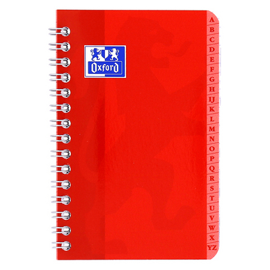 Carnet répertoire petits carreaux 9x14cm spirale rouge