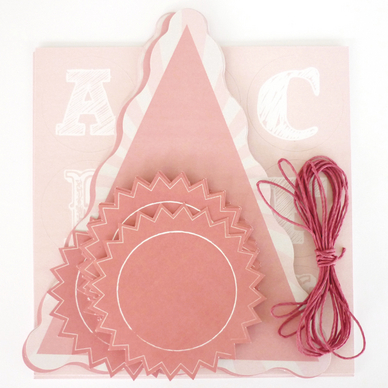 Guirlande de 20 fanions rose