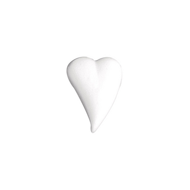 Coeur plat en polystyrène forme goutte 8 x 5,5 cm x 3 pces