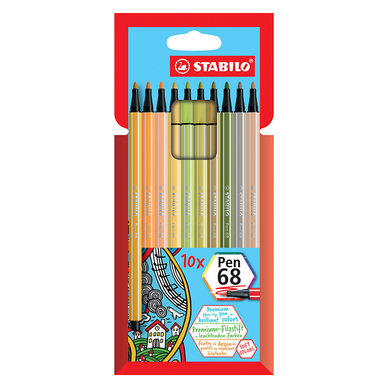 STABILO Pen 68 - stylo feutre premium - ColorParade - rouge/bleu - avec 20  couleurs