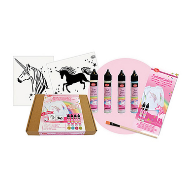 Peinture textile Pailletée Kit La licorne enchantée