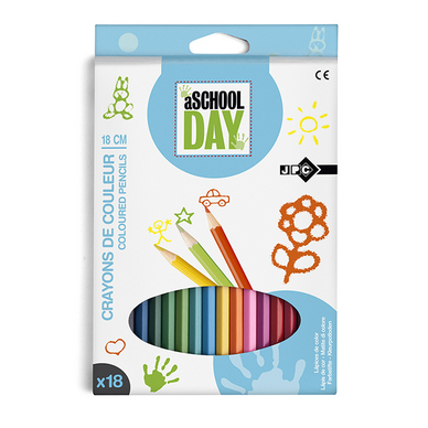 Crayons de couleur 18cm boite de 18