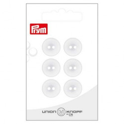 Bouton Polyester 15 mm 6 pcs Blanc