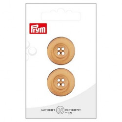 Boutons en bois 23 mm 2 pcs Beige Bord Large