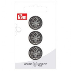 Bouton métal à queue 20 mm 3 pcs Argenté vieilli