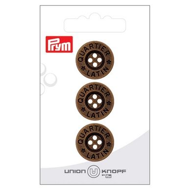 Bouton métal 20 mm 3 pcs Couleur Laiton vieilli