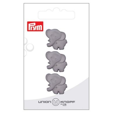 Bouton Polyester 19 mm 3 pcs Éléphant Gris clair