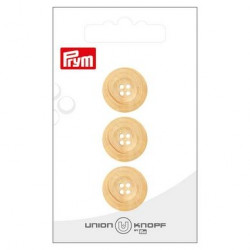Boutons en bois 18 mm 3 pcs Crème