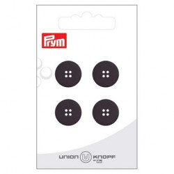 Bouton Polyester 15 mm 4 pcs Aspect Corne Noir