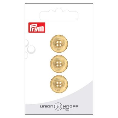 Bouton métal 15 mm 3 pcs Doré mat