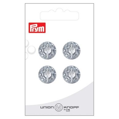 Bouton Polyester à queue15 mm 4 pcs Cristal Transparent