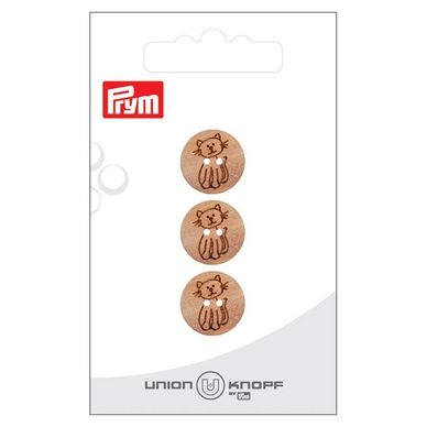 Bouton en bois 15 mm 4 pcs Chat